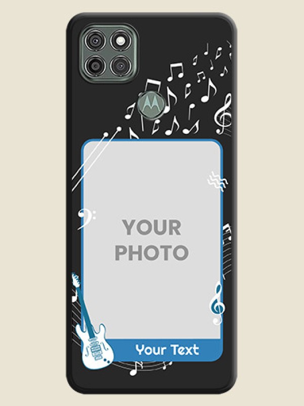 Custom Musical Theme Design with Text on Photo on Space Black Soft Matte Mobile Case - Moto G9 Power - alternate view