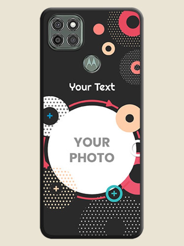 Custom Multicoloured Round Image on Personalised Space Black Soft Matte Cases - Moto G9 Power - alternate view