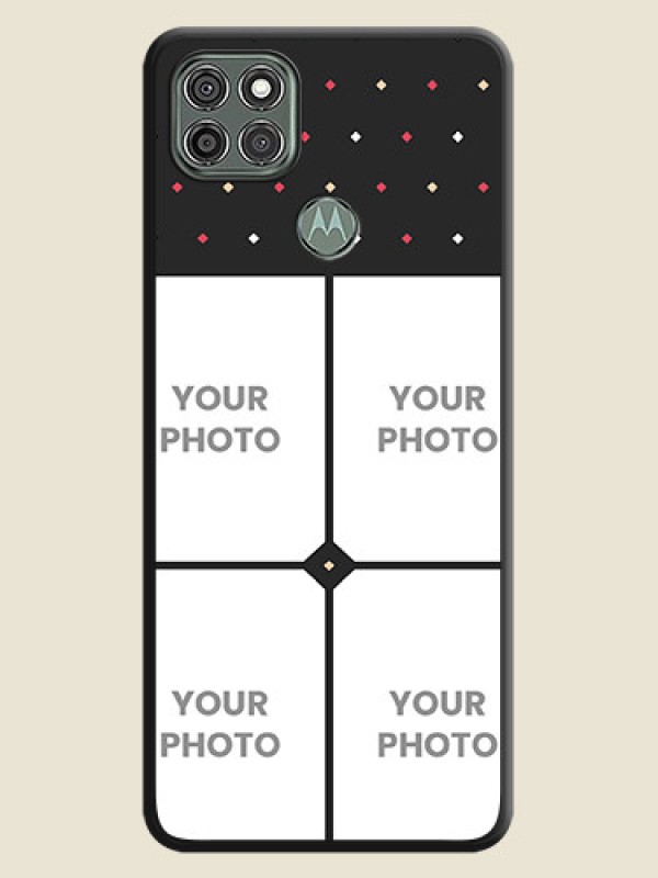 Custom Multicolor Dotted Pattern with 4 Image Holder on Space Black Custom Soft Matte Phone Cases - Moto G9 Power - alternate view