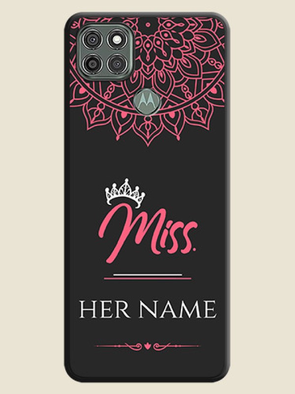 Custom Mrs Name with Floral Design on Space Black Personalized Soft Matte Phone Covers - Moto G9 Power - alternate view