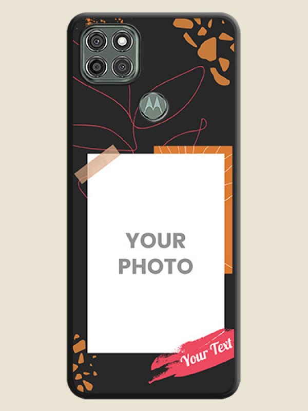 Custom Orange Photo Frame on Space Black Custom Soft Matte Phone Back Cover - Moto G9 Power - alternate view