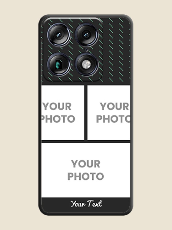 Custom Cross Dotted Pattern with 2 Image Holder On Space Black Custom Soft Matte Mobile Back Cover - Motorola Signature 5G - alternate view