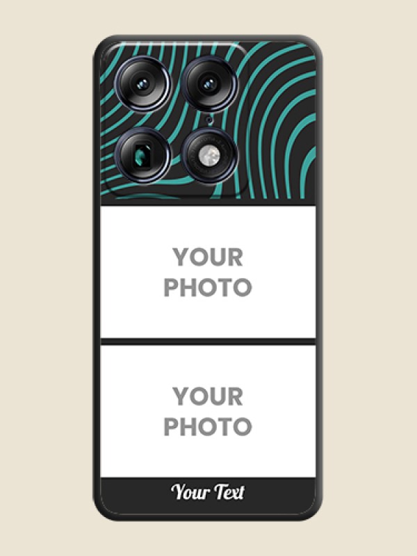 Custom Wave Pattern with 2 Image Holder On Space Black Custom Soft Matte Mobile Back Cover - Motorola Signature 5G - alternate view
