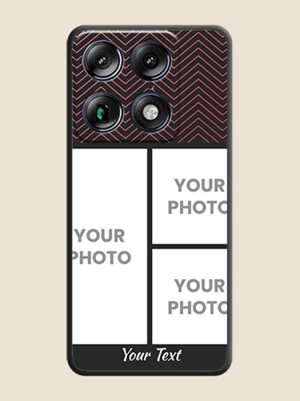 Custom Wave Pattern with 3 Image Holder On Space Black Custom Soft Matte Mobile Back Cover - Motorola Signature 5G - alternate view