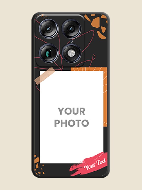 Custom Orange Photo Frame On Space Black Custom Soft Matte Mobile Back Cover - Motorola Signature 5G - alternate view