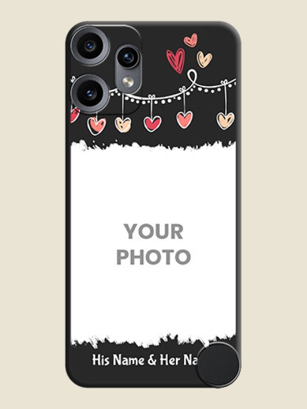 Custom Pink Love Hangings with Name On Space Black Custom Soft Matte Mobile Back Cover - Nothing CMF Phone 2 Pro 5G - alternate view