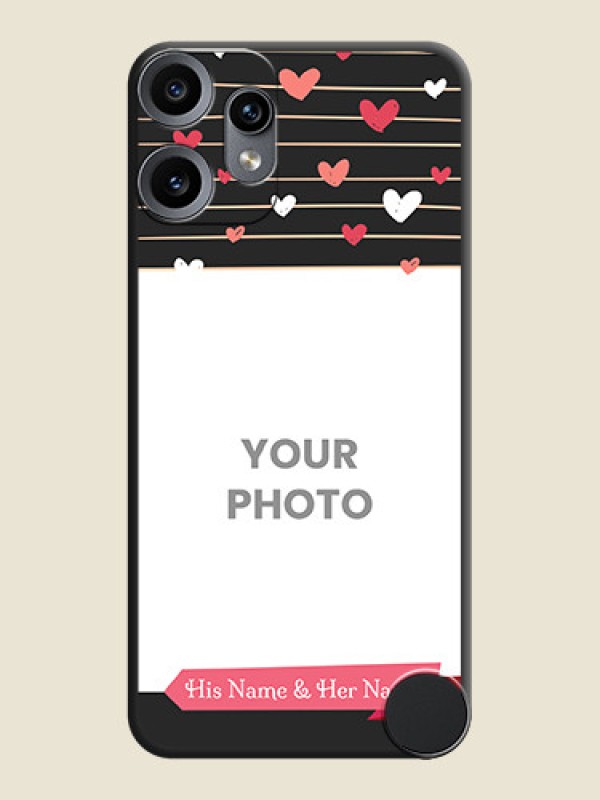 Custom Love Pattern with Name on Pink Ribbon on Photo On Space Black Custom Soft Matte Mobile Back Cover - Nothing CMF Phone 2 Pro 5G - alternate view