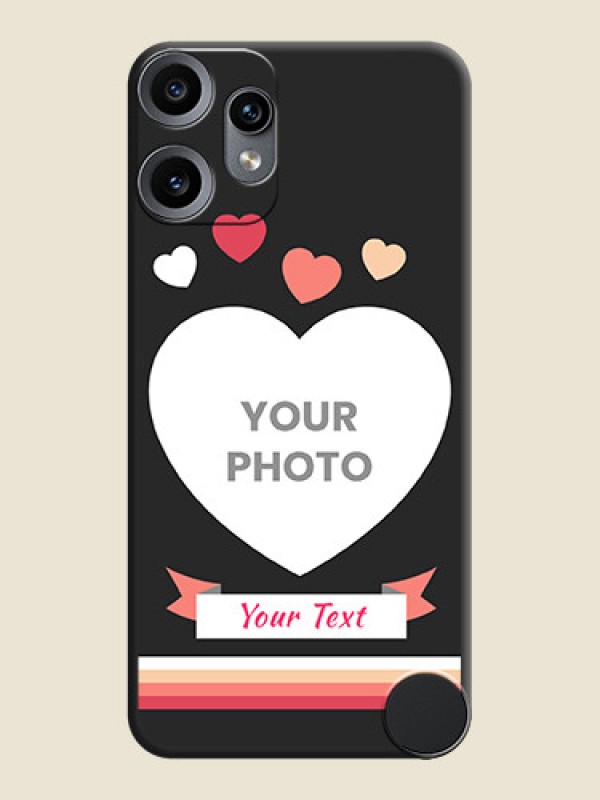 Custom Love Shaped Photo with Colorful Stripes On Space Black Custom Soft Matte Mobile Back Cover - Nothing CMF Phone 2 Pro 5G - alternate view