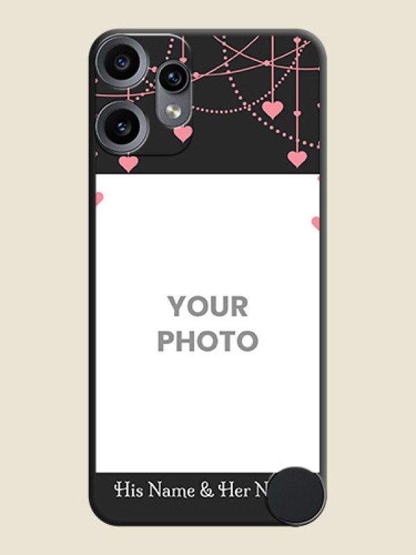 Custom Pink Love Hangings with Text On Space Black Custom Soft Matte Mobile Back Cover - Nothing CMF Phone 2 Pro 5G - alternate view