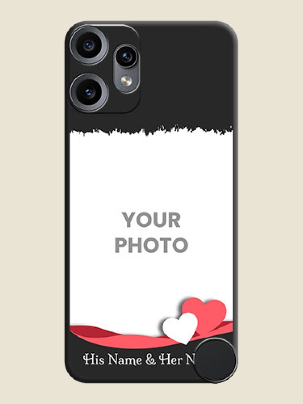 Custom Pin Color Love Shaped Ribbon Design with Text On Space Black Custom Soft Matte Mobile Back Cover - Nothing CMF Phone 2 Pro 5G - alternate view