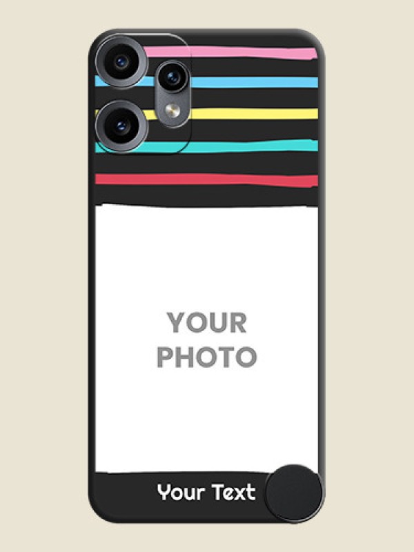 Custom Multicolor Lines with Image On Space Black Custom Soft Matte Mobile Back Cover - Nothing CMF Phone 2 Pro 5G - alternate view