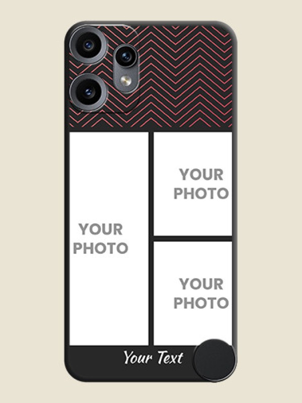 Custom Wave Pattern with 3 Image Holder On Space Black Custom Soft Matte Mobile Back Cover - Nothing CMF Phone 2 Pro 5G - alternate view
