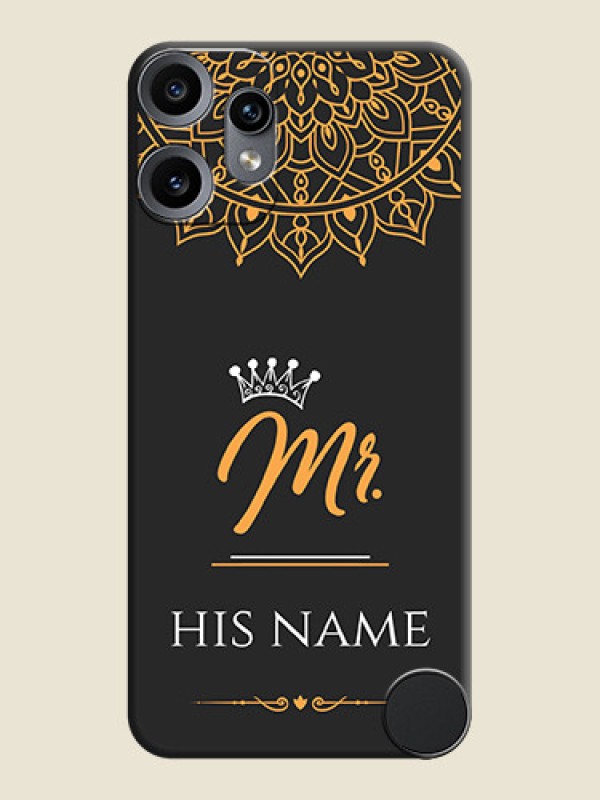Custom Mr Name with Floral Design On Space Black Custom Soft Matte Mobile Back Cover - Nothing CMF Phone 2 Pro 5G - alternate view