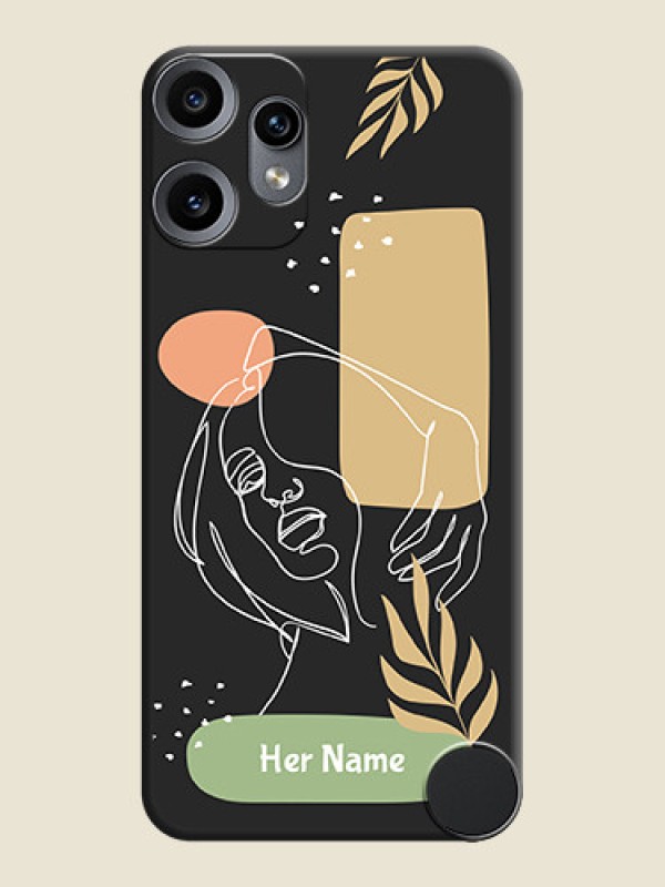 Custom Custom Text With Line Art Of Women & Leaves Design On Space Black Custom Soft Matte Mobile Back Cover - Nothing CMF Phone 2 Pro 5G - alternate view