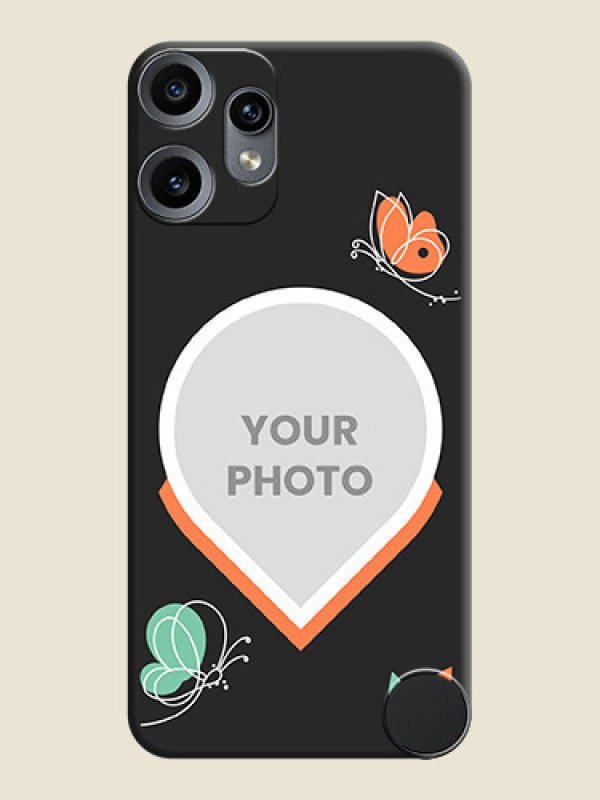 Custom Upload Pic With Simple Butterly Design On Space Black Custom Soft Matte Mobile Back Cover - Nothing CMF Phone 2 Pro 5G - alternate view