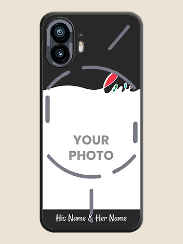 Custom Fall in Love Pattern with Picture - Photo on Space Black Soft Matte Mobile Case - Nothing Phone 2 - alternate view