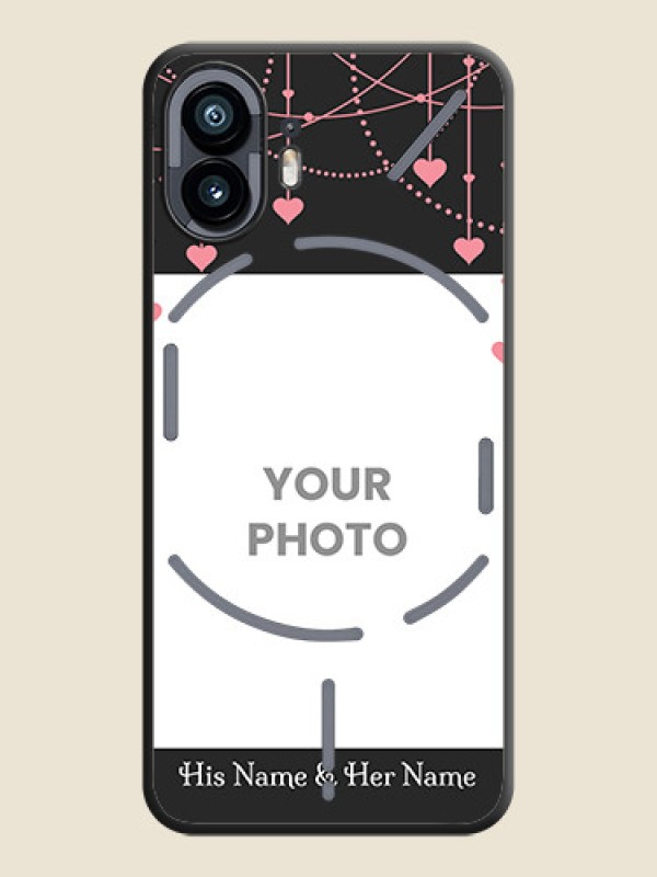 Custom Pink Love Hangings with Text on Space Black Custom Soft Matte Back Cover - Nothing Phone 2 - alternate view