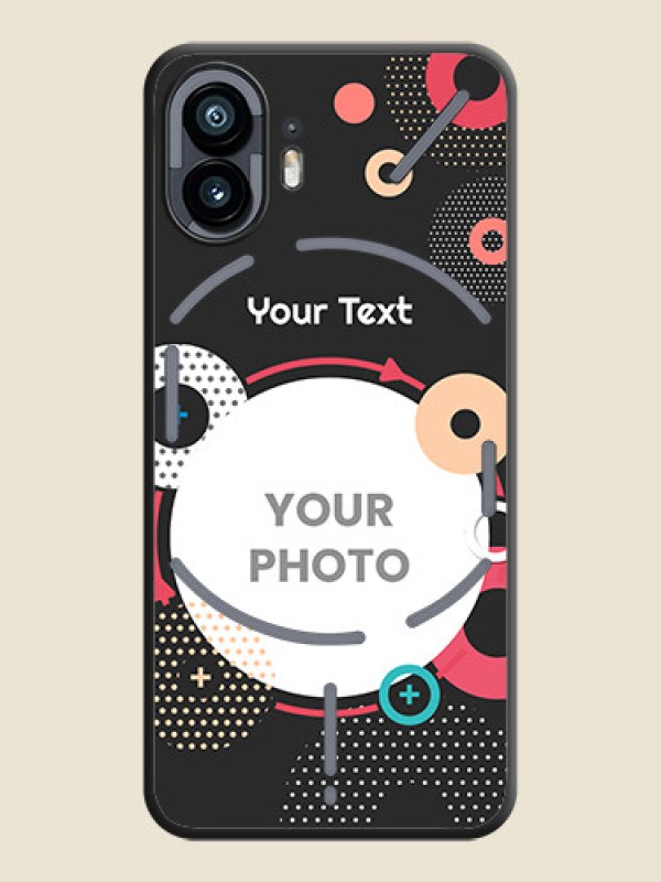 Custom Multicoloured Round Image on Personalised Space Black Soft Matte Cases - Nothing Phone 2 - alternate view