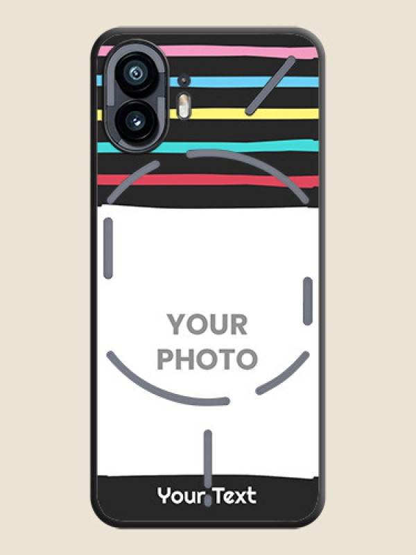 Custom Multicolor Lines with Image on Space Black Personalized Soft Matte Phone Covers - Nothing Phone 2 - alternate view