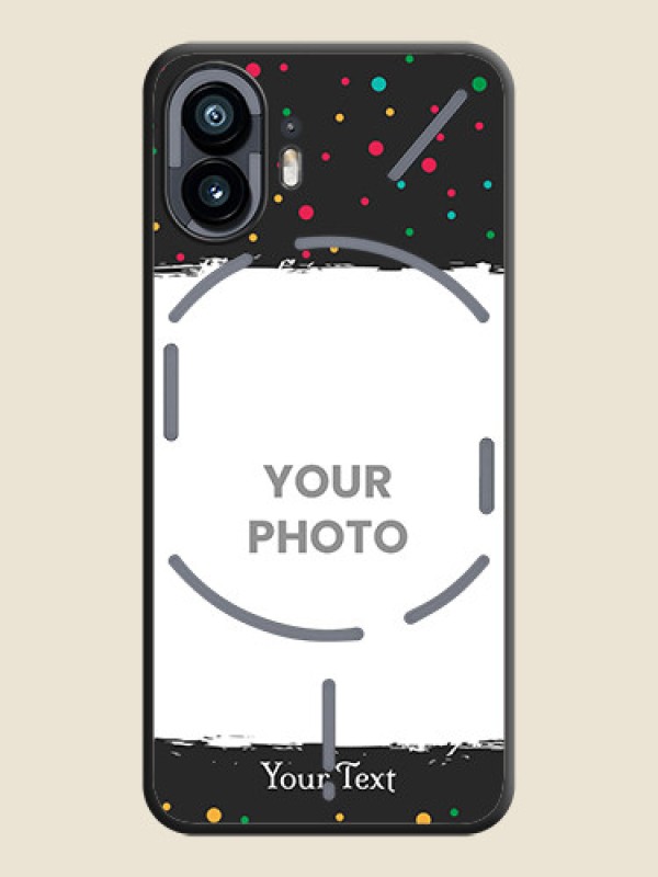 Custom Multicolor Dotted Pattern with Text on Space Black Custom Soft Matte Phone Back Cover - Nothing Phone 2 - alternate view