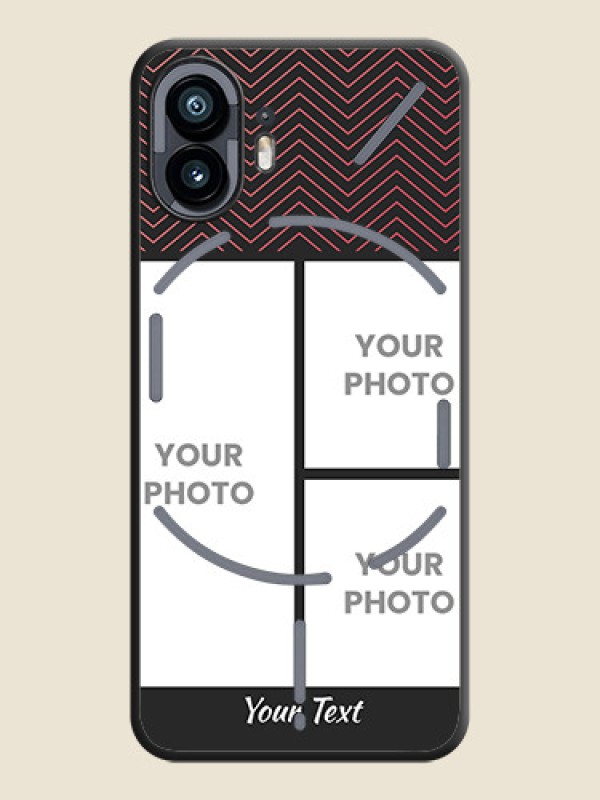 Custom Wave Pattern with 3 Image Holder on Space Black Custom Soft Matte Back Cover - Nothing Phone 2 - alternate view