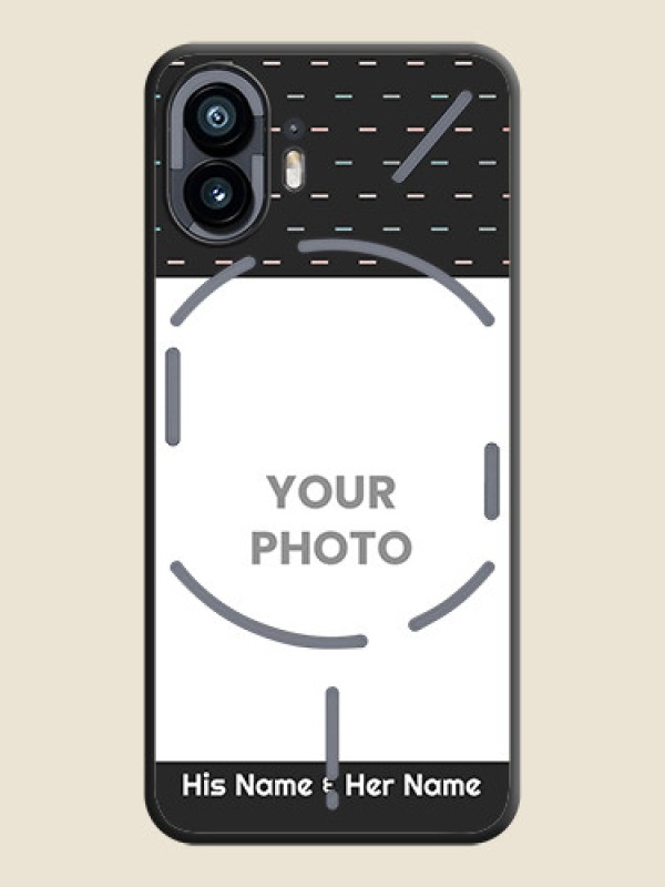 Custom Line Pattern Design with Text on Space Black Custom Soft Matte Phone Back Cover - Nothing Phone 2 - alternate view