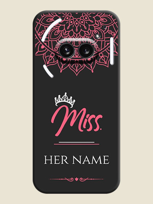 Custom Mrs Name with Floral Design on Space Black Personalized Soft Matte Phone Covers - Nothing Phone 2A 5G - alternate view