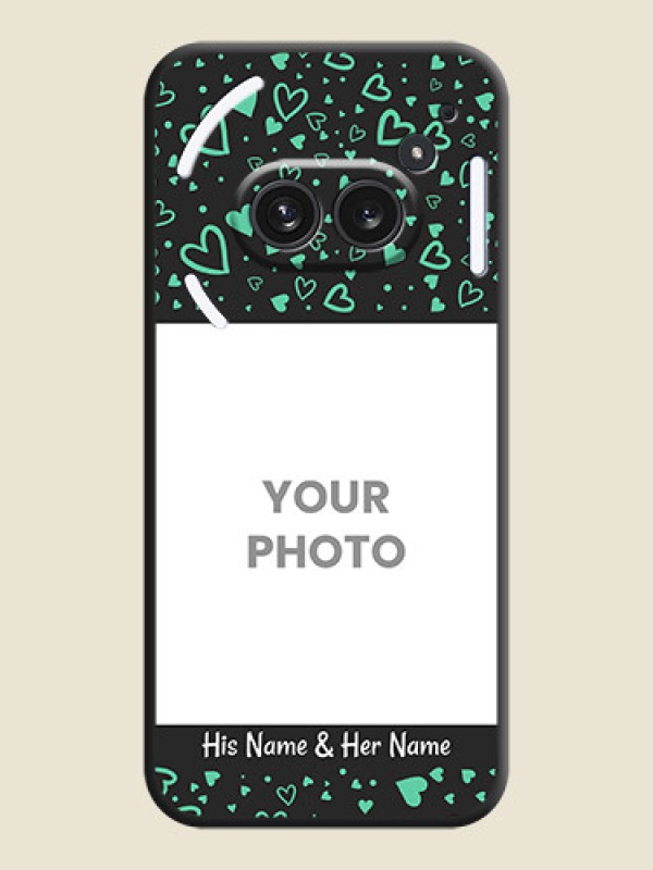 Custom Sea Green Indefinite Love Pattern on Photo On Space Black Custom Soft Matte Mobile Back Cover - Nothing Phone 2A Plus - alternate view