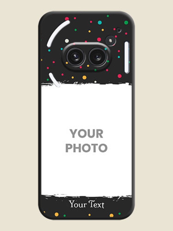 Custom Multicolor Dotted Pattern with Text On Space Black Custom Soft Matte Mobile Back Cover - Nothing Phone 2A Plus - alternate view