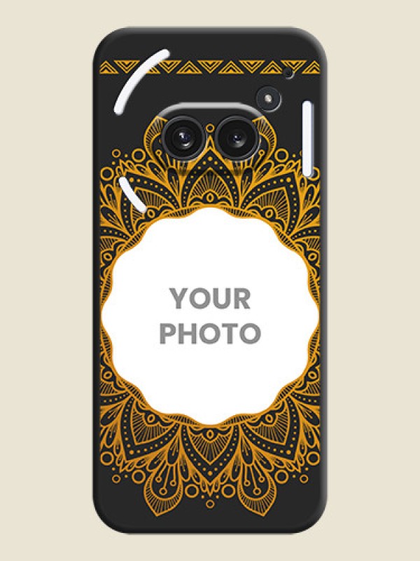 Custom Round Image with Floral Design On Space Black Custom Soft Matte Mobile Back Cover - Nothing Phone 2A Plus - alternate view