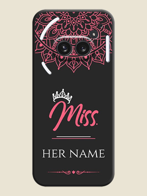 Custom Mrs Name with Floral Design On Space Black Custom Soft Matte Mobile Back Cover - Nothing Phone 2A Plus - alternate view