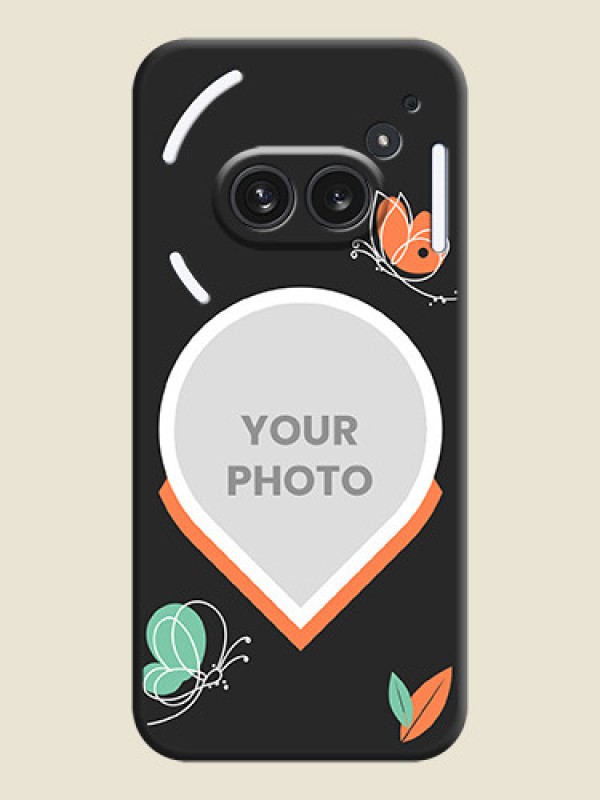Custom Upload Pic With Simple Butterly Design On Space Black Custom Soft Matte Mobile Back Cover - Nothing Phone 2A Plus - alternate view