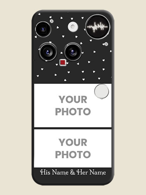 Custom Miniature Love Symbols with Name On Space Black Custom Soft Matte Mobile Back Cover - Nothing Phone 3 5G - alternate view