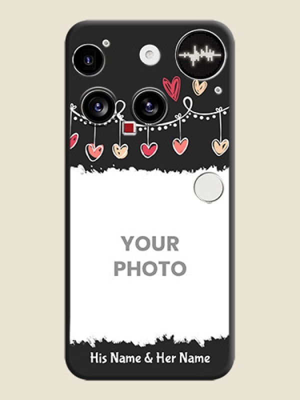 Custom Pink Love Hangings with Name On Space Black Custom Soft Matte Mobile Back Cover - Nothing Phone 3 5G - alternate view