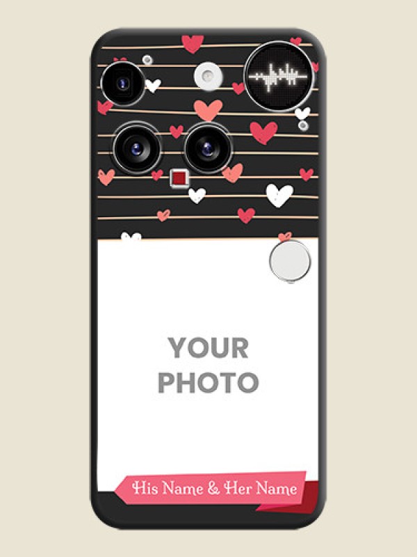 Custom Love Pattern with Name on Pink Ribbon on Photo On Space Black Custom Soft Matte Mobile Back Cover - Nothing Phone 3 5G - alternate view