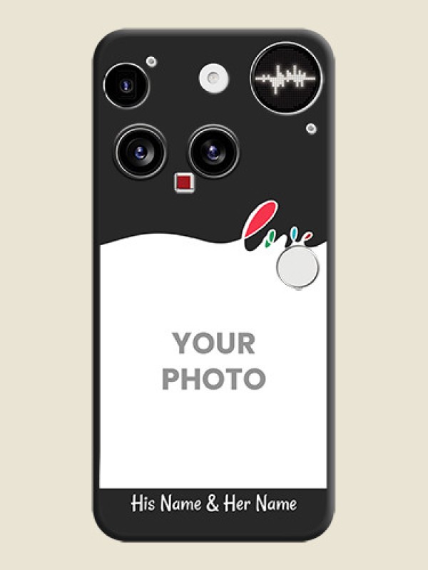 Custom Fall in Love Pattern with Picture on Photo On Space Black Custom Soft Matte Mobile Back Cover - Nothing Phone 3 5G - alternate view