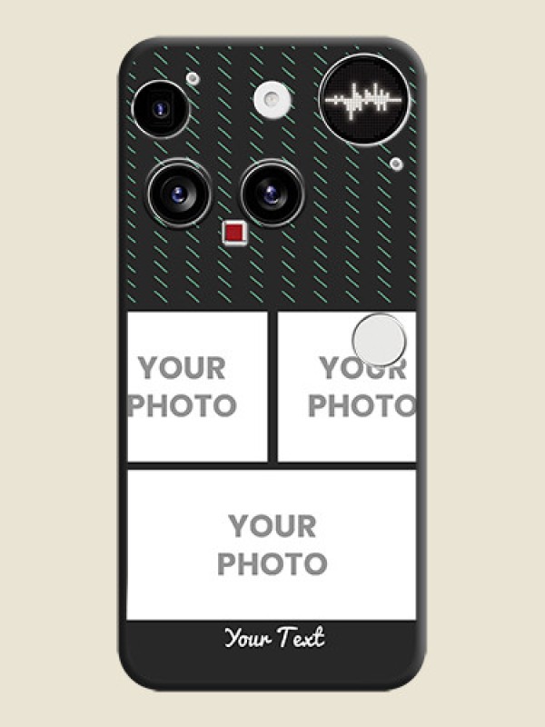 Custom Cross Dotted Pattern with 2 Image Holder On Space Black Custom Soft Matte Mobile Back Cover - Nothing Phone 3 5G - alternate view