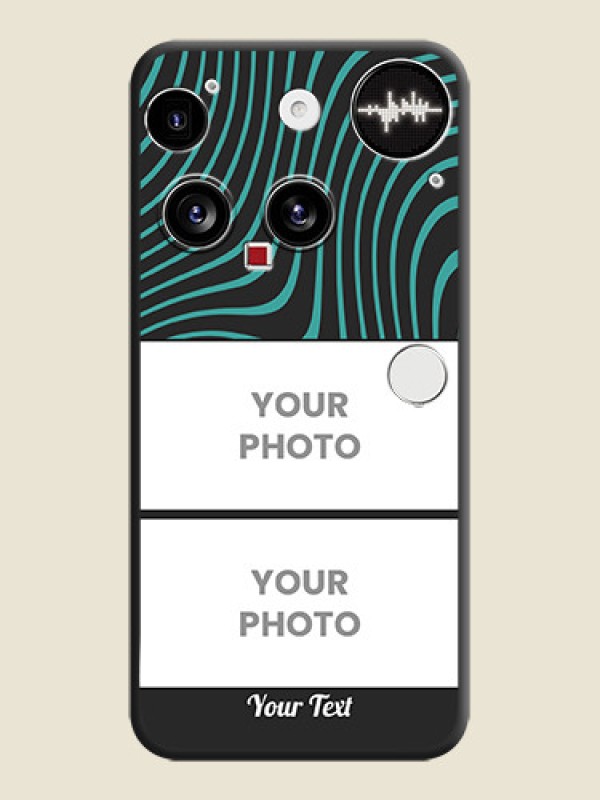 Custom Wave Pattern with 2 Image Holder On Space Black Custom Soft Matte Mobile Back Cover - Nothing Phone 3 5G - alternate view