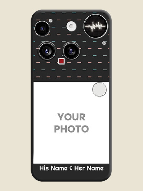 Custom Line Pattern Design with Text On Space Black Custom Soft Matte Mobile Back Cover - Nothing Phone 3 5G - alternate view