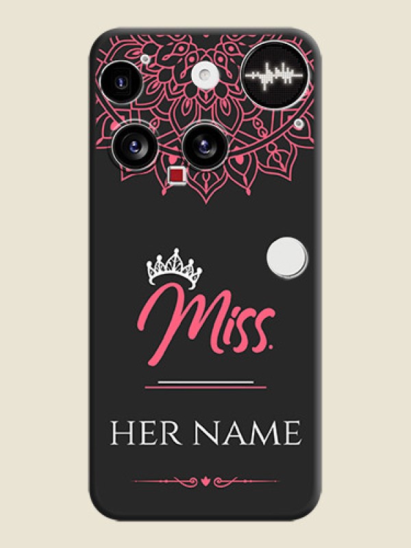 Custom Mrs Name with Floral Design On Space Black Custom Soft Matte Mobile Back Cover - Nothing Phone 3 5G - alternate view