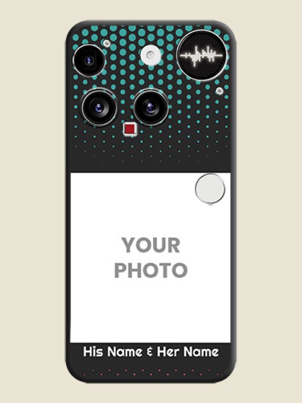 Custom Faded Dots with Grunge Photo Frame and Text On Space Black Custom Soft Matte Mobile Back Cover - Nothing Phone 3 5G - alternate view