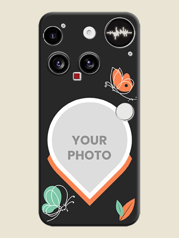 Custom Upload Pic With Simple Butterly Design On Space Black Custom Soft Matte Mobile Back Cover - Nothing Phone 3 5G - alternate view