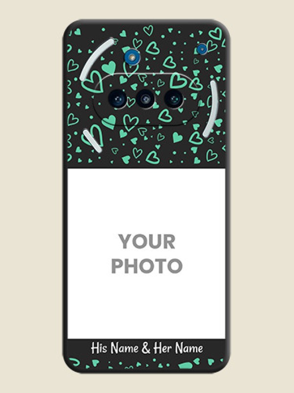 Custom Sea Green Indefinite Love Pattern on Photo On Space Black Custom Soft Matte Mobile Back Cover - Nothing Phone 3a 5G - alternate view