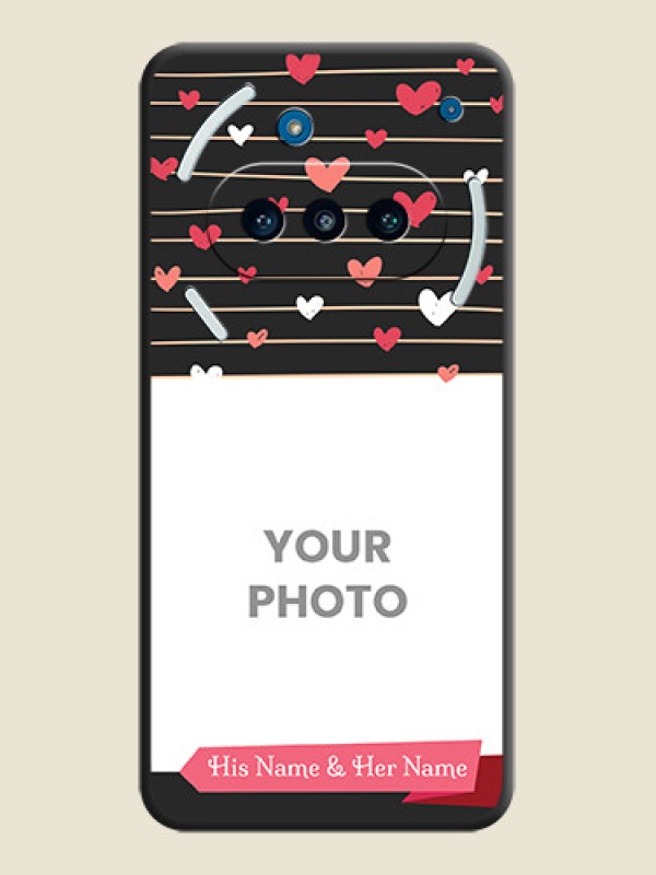 Custom Love Pattern with Name on Pink Ribbon on Photo On Space Black Custom Soft Matte Mobile Back Cover - Nothing Phone 3a 5G - alternate view