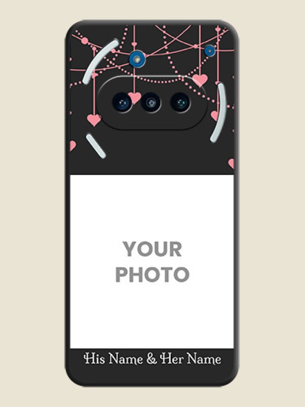 Custom Pink Love Hangings with Text On Space Black Custom Soft Matte Mobile Back Cover - Nothing Phone 3a 5G - alternate view