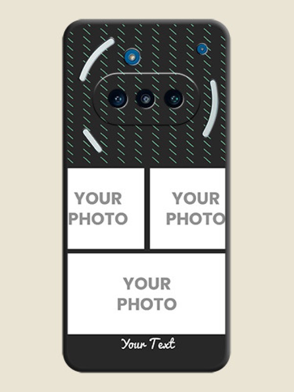 Custom Cross Dotted Pattern with 2 Image Holder On Space Black Custom Soft Matte Mobile Back Cover - Nothing Phone 3a 5G - alternate view
