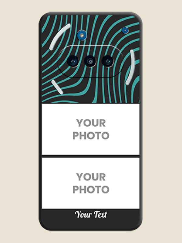 Custom Wave Pattern with 2 Image Holder On Space Black Custom Soft Matte Mobile Back Cover - Nothing Phone 3a 5G - alternate view