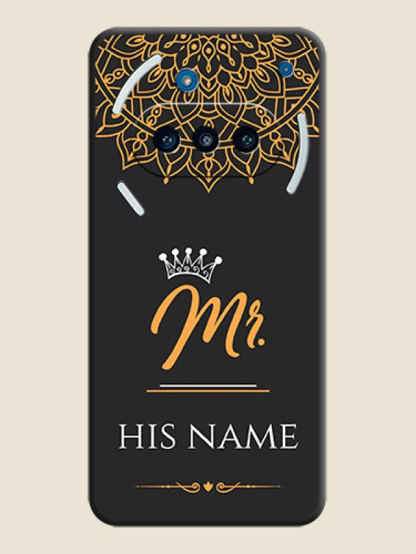Custom Mr Name with Floral Design On Space Black Custom Soft Matte Mobile Back Cover - Nothing Phone 3a 5G - alternate view