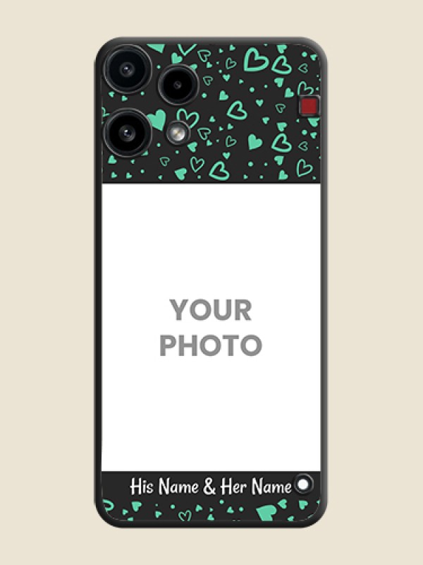 Custom Sea Green Indefinite Love Pattern on Photo On Space Black Custom Soft Matte Mobile Back Cover - Nothing Phone 3A Lite 5G - alternate view