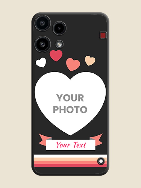 Custom Love Shaped Photo with Colorful Stripes On Space Black Custom Soft Matte Mobile Back Cover - Nothing Phone 3A Lite 5G - alternate view